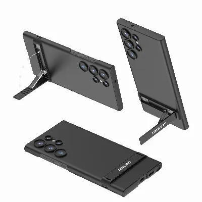 Plecki Etui Ochronne Cienkie z Podstawką do Samsung S24 Ultra Czarne