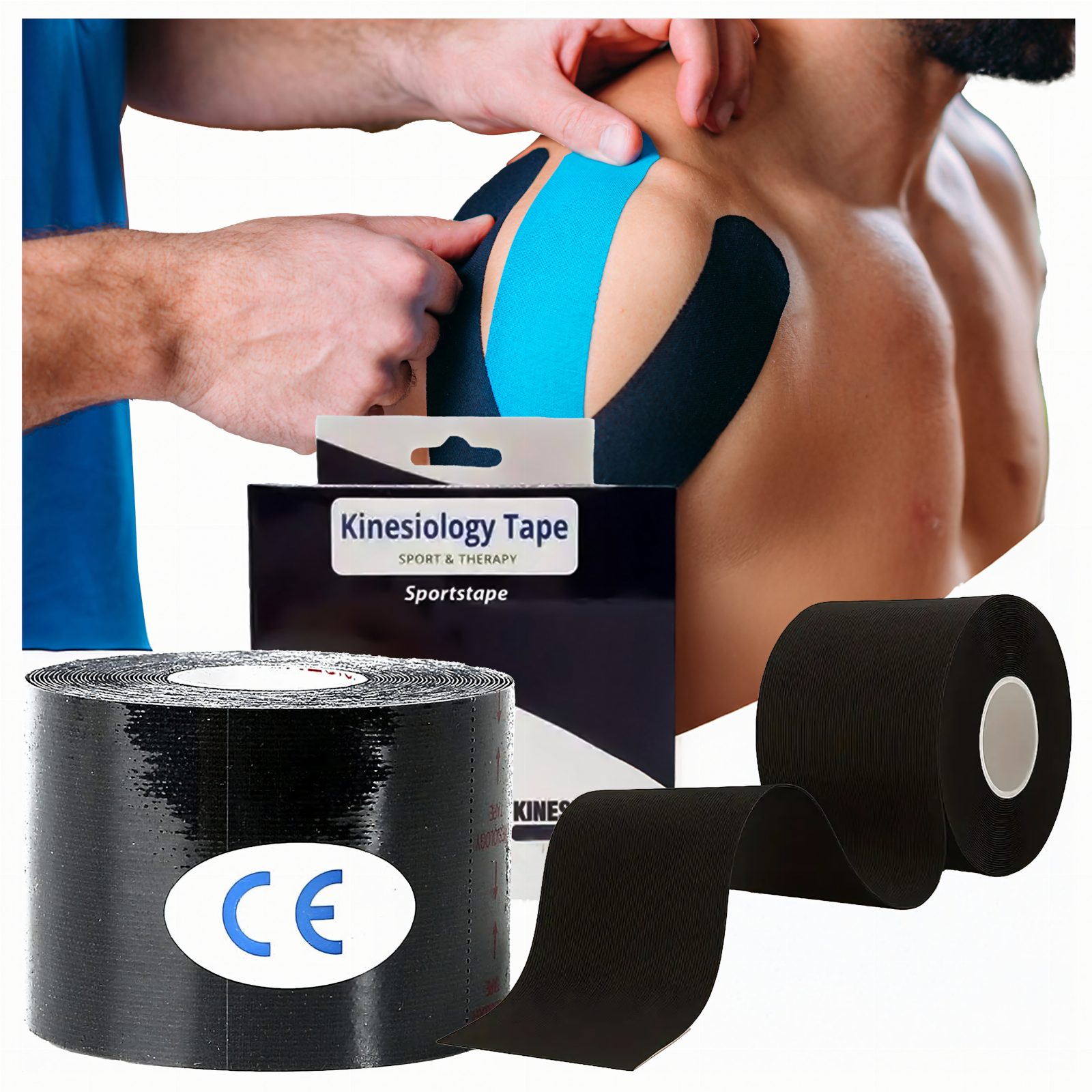 Plastry Tape Tejpy Kinesio Taping Tejp Taśma Kinesio Sport Pro 5Mx5CM