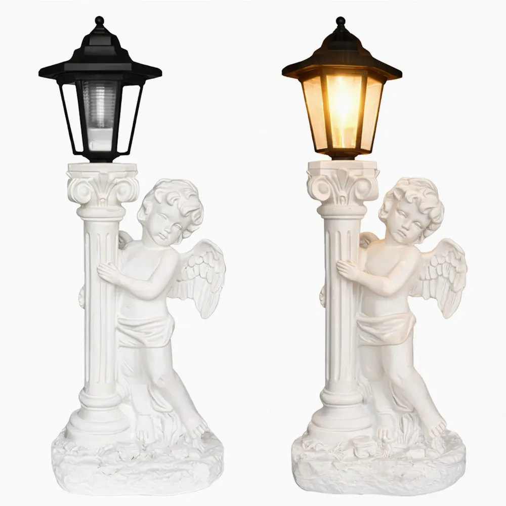 Aniołek Solarny Led Figurka Świecznik Dekoracja Posążek do Ogrodu na Grób 49cm