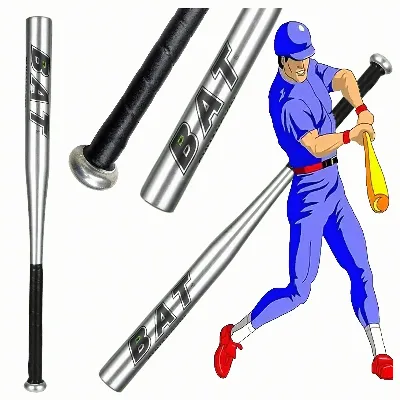 Kij Baseballowy Bejsbolowy Bat Aluminiowy 25" 64cm Mocny Treningowy Srebrny