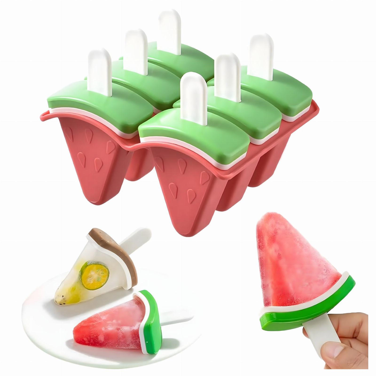 Foremki Forma do Lodów na Patyku Domowe Sorbet Lody Foremka Arbuz 6 szt
