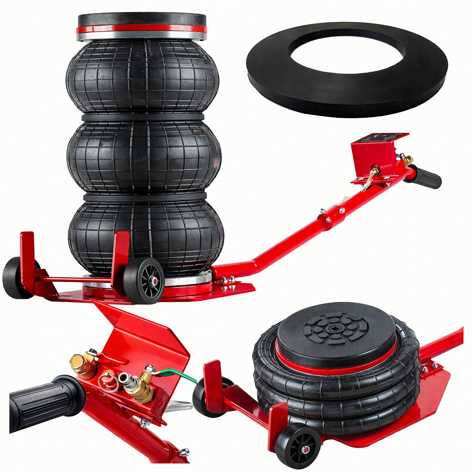 Podnośnik Pneumatyczny Lewarek Samochodowy 15-40cm Bałwanek Poduszka 3,5T 