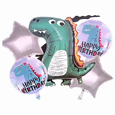Zestaw Balonów Urodzinowych Dinozaur na Urodziny Urodzinowe Przyjęcia 5 szt