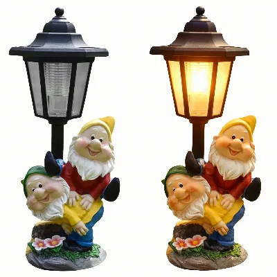Lampa Ogrodowa Solarna Dekoracja Ozdoba Rzeźba Figurka Krasnal Krasnale Led