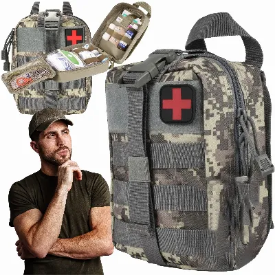 APTECZKA TORBA WOJSKOWA TURYSTYCZNA TAKTYCZNA SURVIVALOWA + WYPOSAŻENIE 