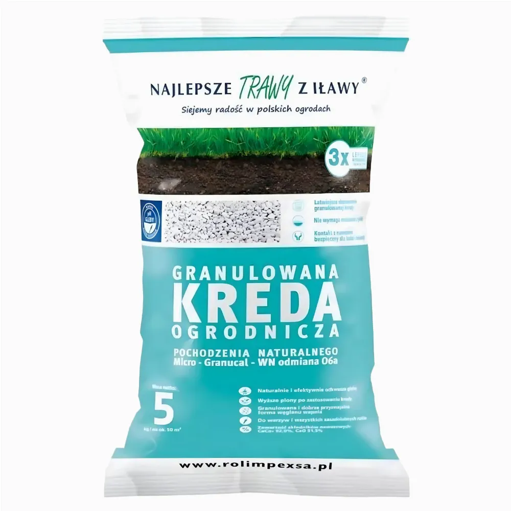 Premium Granulowana Kreda Ogrodniczna do Odkwaszania Gleby 5kg do Roślin
