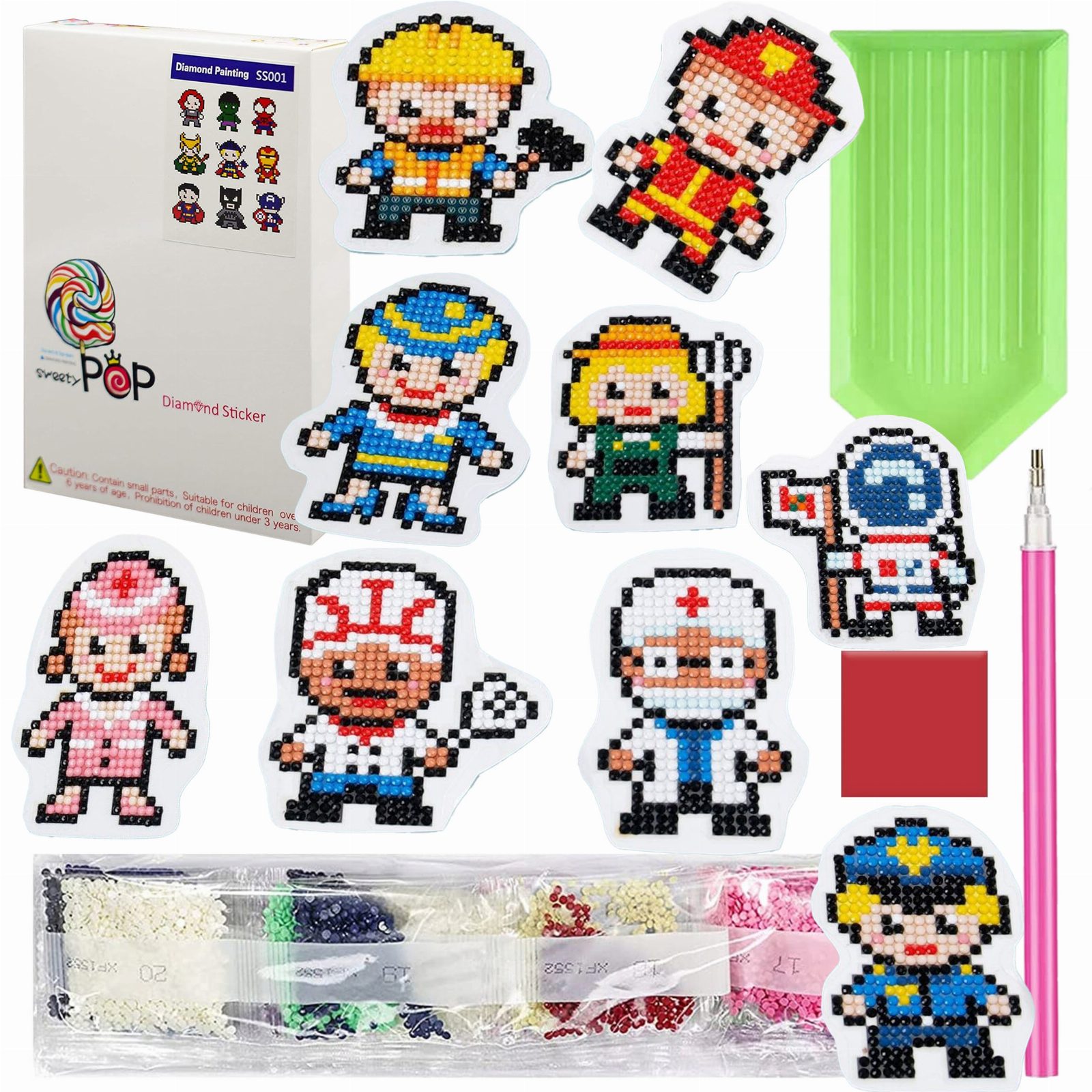 HAFT DIAMENTOWY NAKLEJKI DIAMENTOWE 5D MOZAIKA WYKLEJANKA DLA DZIECI ZESTAW