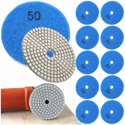 10x Tarcza Diamentowa Polerska 80mm do Szlifowania Gresu Płytek Na Rzep G50