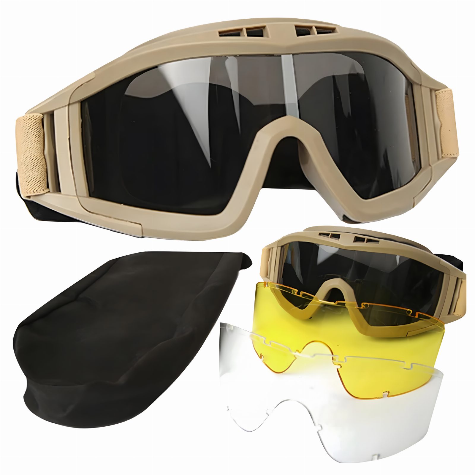 OKULARY TAKTYCZNE GOGLE WOJSKOWE OCHRONNE ASG STRZELECKIE AIRSOFT SPORTOWE