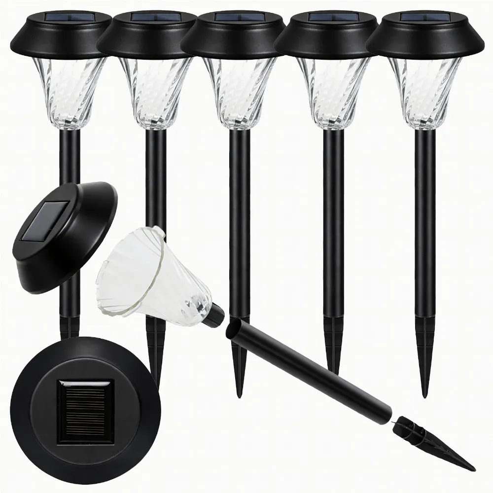 Zestaw Lamp Lampy Ogrodowe Solarne Wbijane Wodoodporne 41cm Zewnętrzne 6szt.