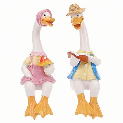 Figurka Figurki Ogrodowe Ozdobne Dekoracja Ogrodowa Para Kaczek 2 szt 