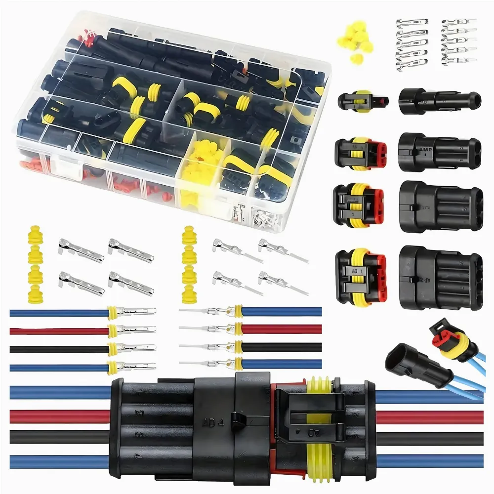 Kostka wtyk Wtyki Złącze Złącza Hermetyczne Elektryczne Zestaw 352 El. Etui