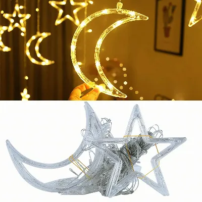 Kurtyna świetlna Girlanda Świąteczna Gwiazdki Lampki Choinkowe na Okno 3m