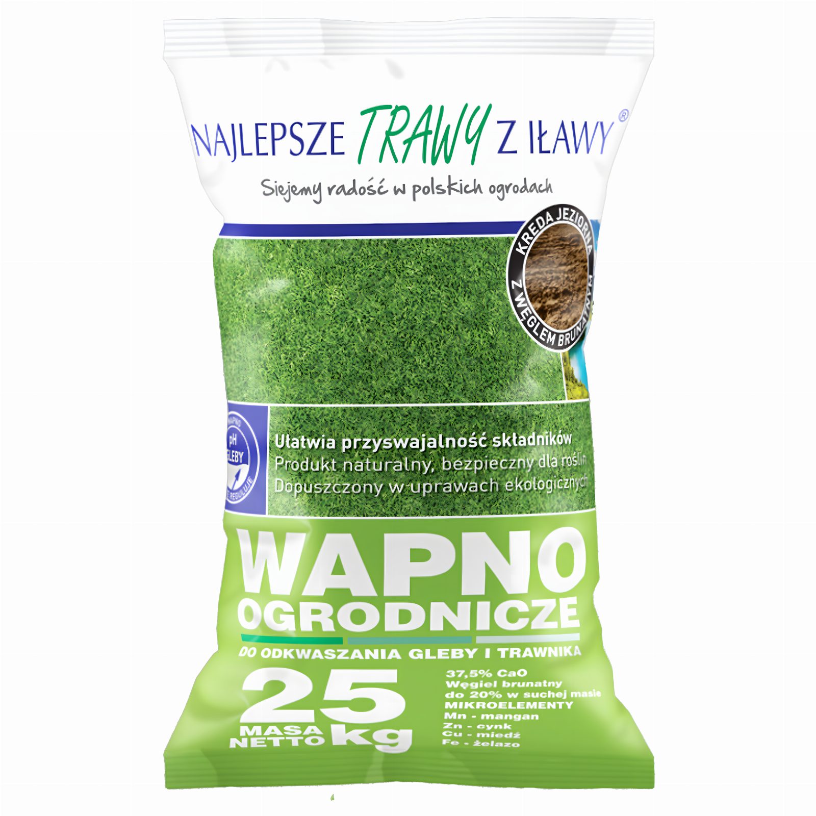 Premium wapno do odkwaszania gleby i trawnika nawóz ekologiczny worek 25kg 