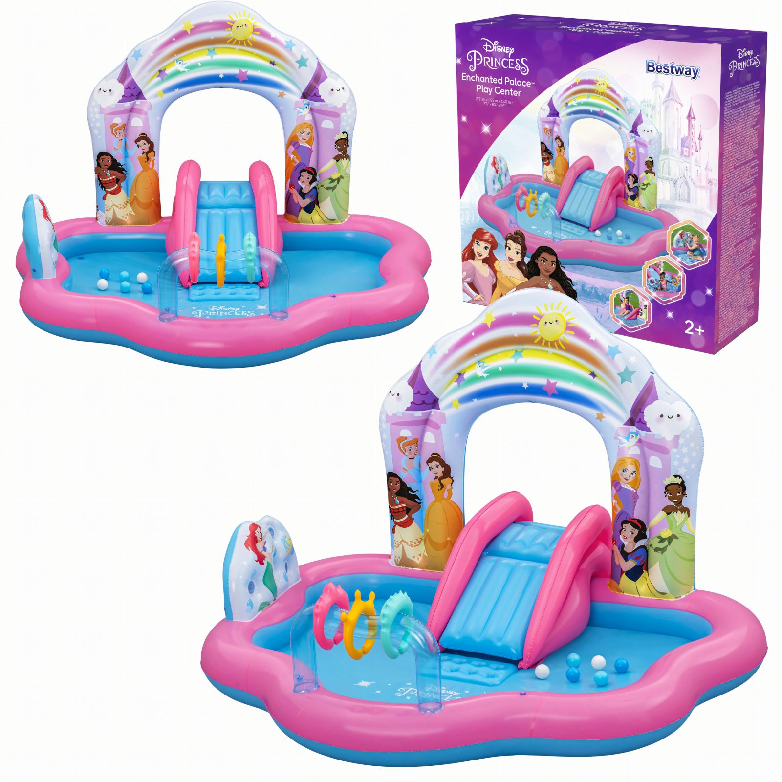 Bestway 9103Y Dmuchany Wodny Plac Zabaw Disney Kśiężniczki Zjeżdzalnia 