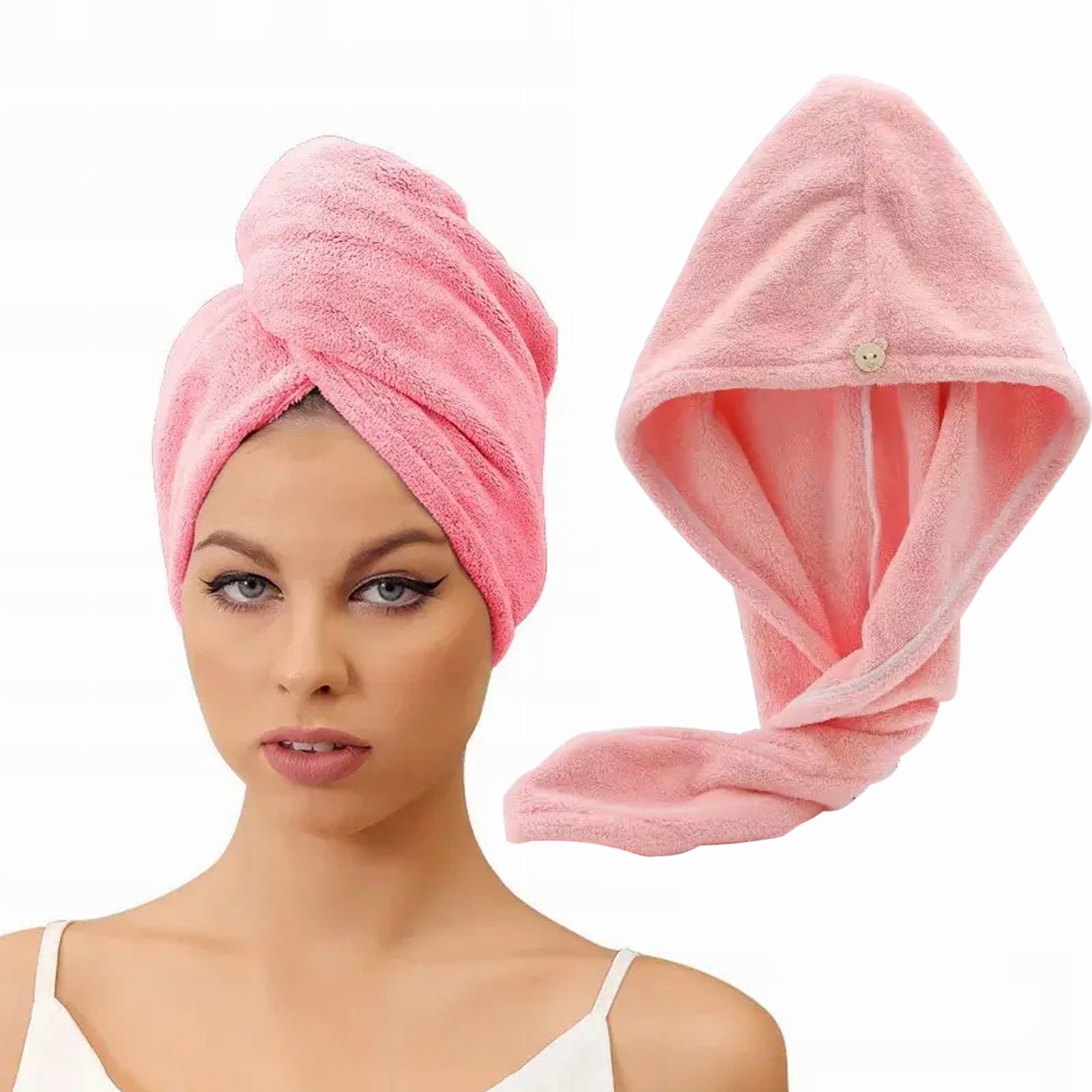 RĘCZNIK NA GŁOWĘ GRUBY TURBAN DO SUSZENIA WŁOSÓW CHŁONNY SZYBKOSCHNĄCY DUŻY 