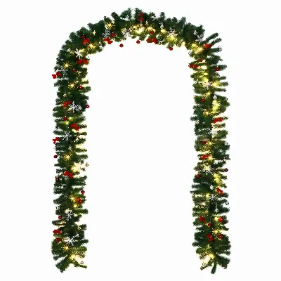 Girlanda Świetlna Choinkowa Świąteczna Łańcuch Led Kominek 2,7m Bombki