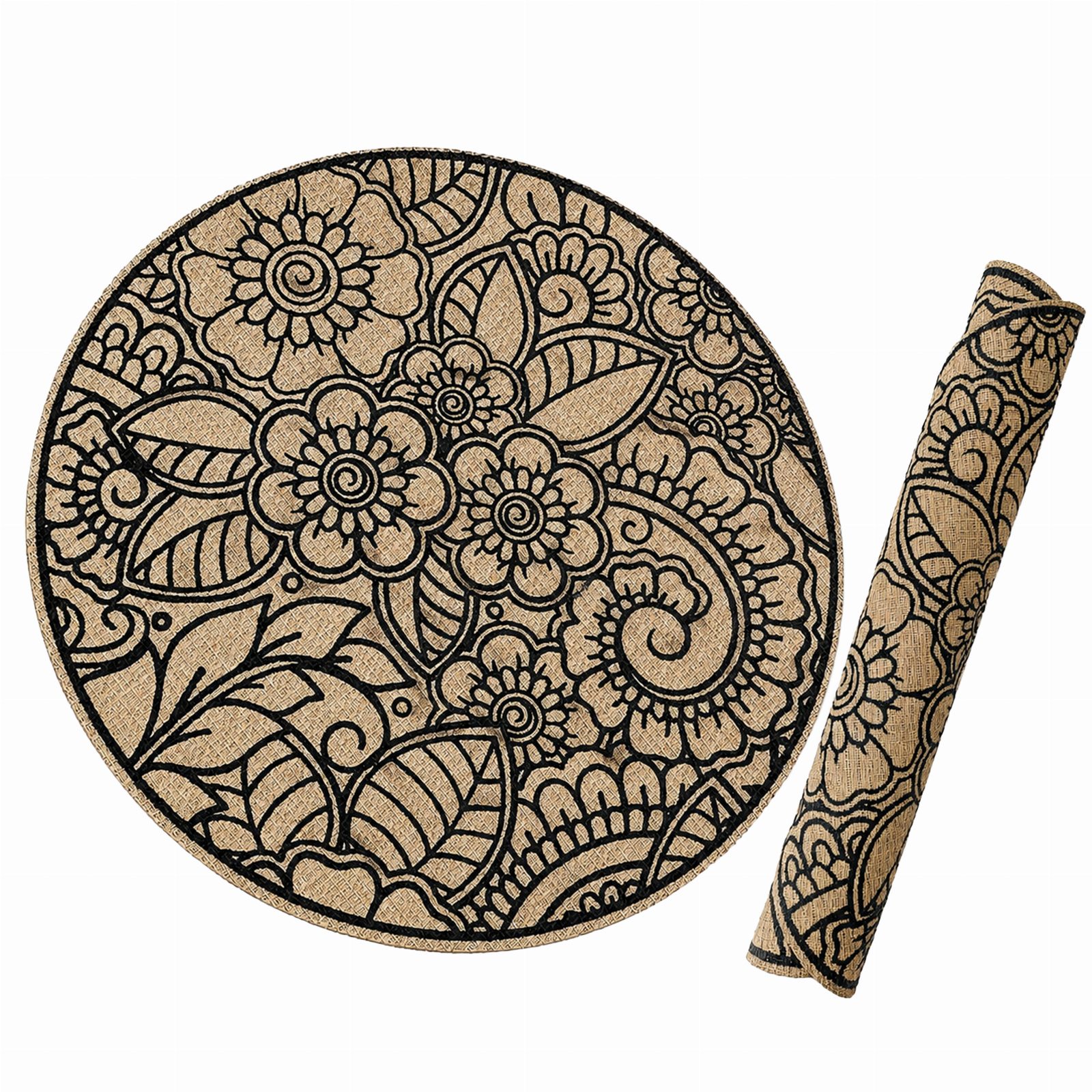 Podkładka Mata na Stół Blat pod Talerz Stołowa Okrągła Boho Ochronna 38 cm