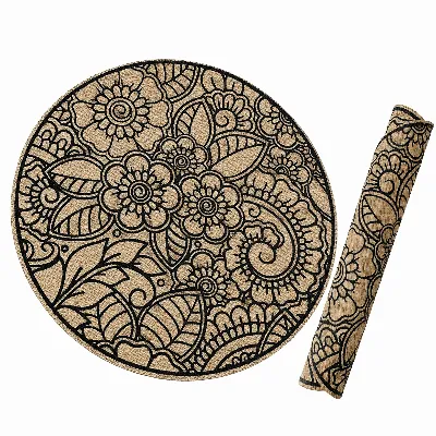 Podkładka Mata na Stół Blat pod Talerz Stołowa Okrągła Boho Ochronna 38 cm