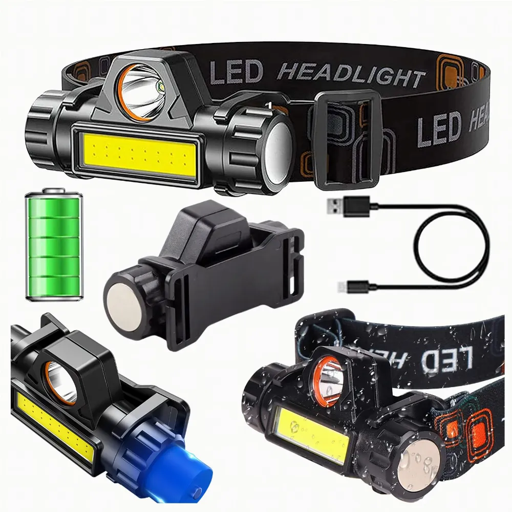 Latarka Czołowa 4w1 Lampka Czołówka Led Reflektor z Magnesem i Akumulatorem