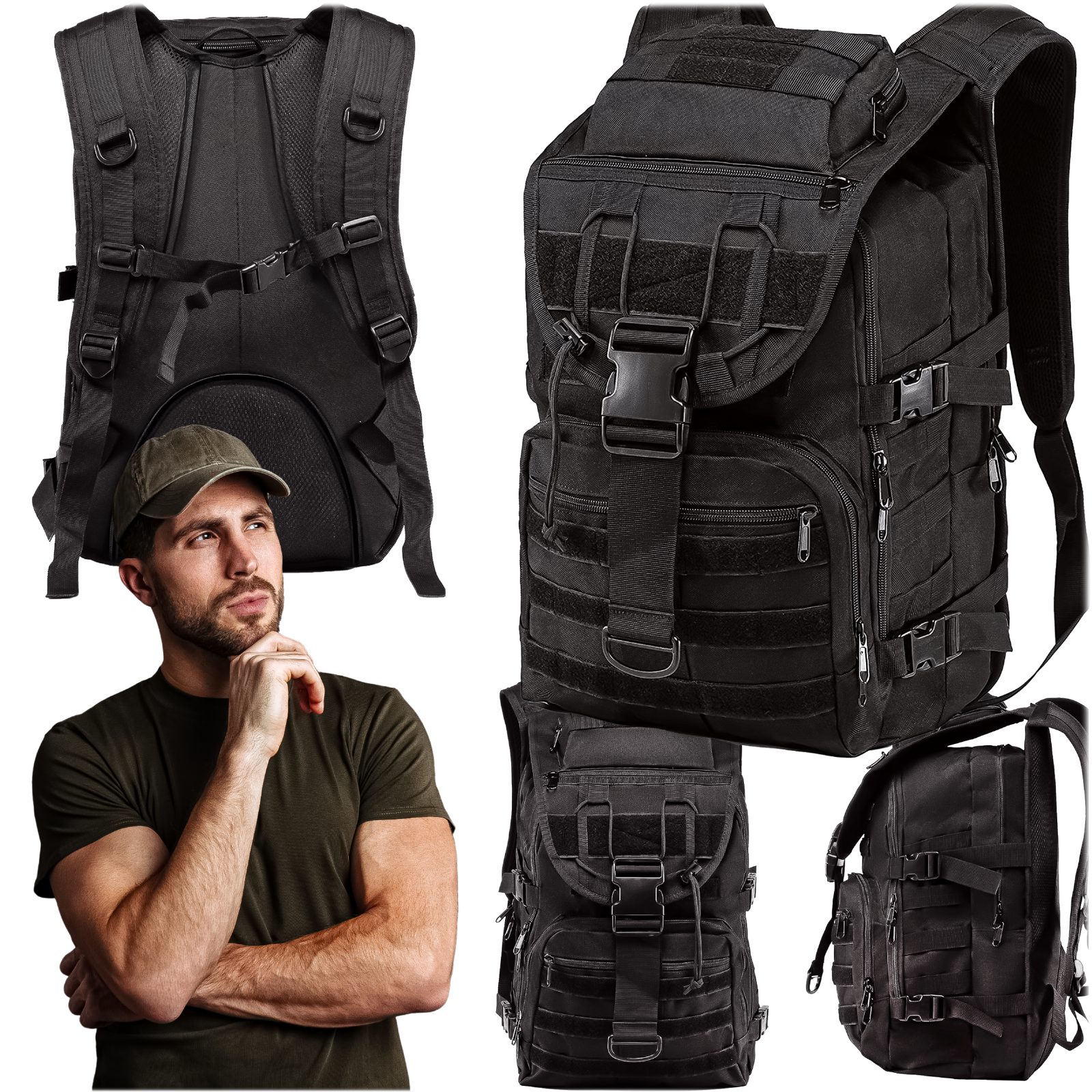 PLECAK TAKTYCZNY WOJSKOWY TURYSTYCZNY MILITARNY SURVIVAL 40L MOLLE
