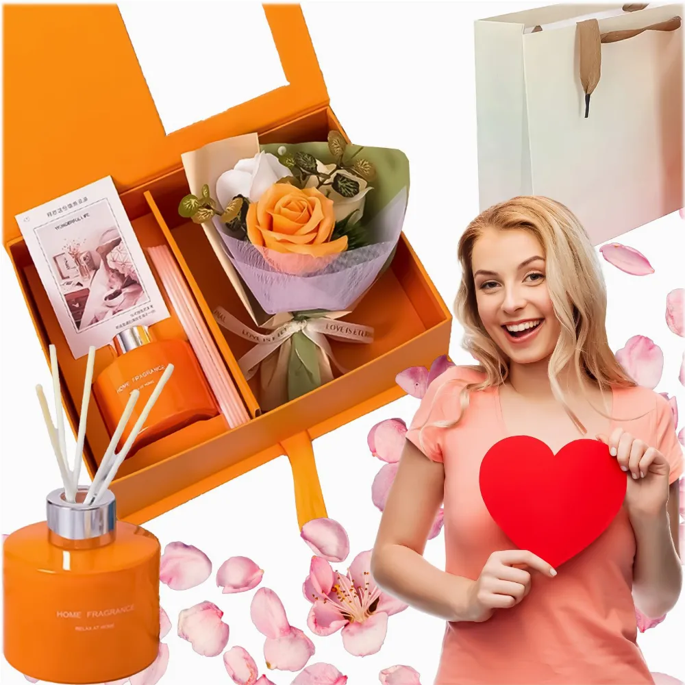 Zestaw Prezentowy Dyfuzor z Patyczkami Róża Róże Mydlane Dzień Kobiet Walentynki