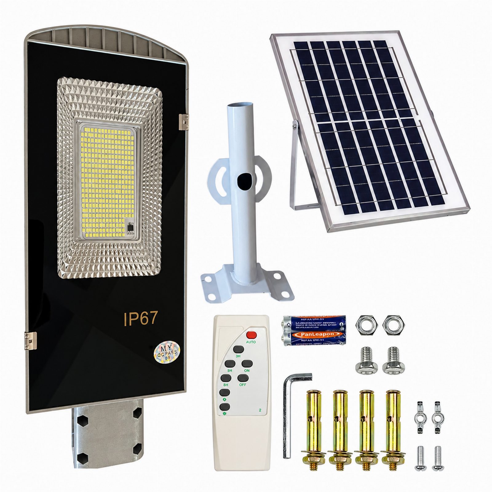 Latarnia Ogrodowa Lampa Solarna na Słup Mocna 300W Panel Uliczna 299 Led