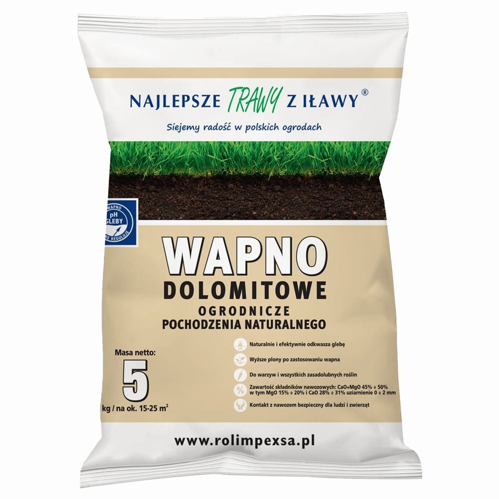 Premium wapno dolomitowe ogrodnicze ogrodowe naturalne nawóz eko 5kg