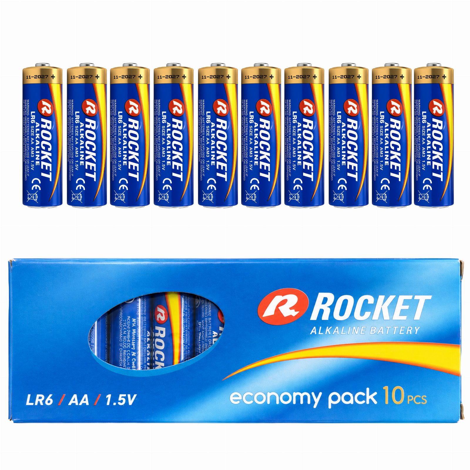 Baterie 10 Szt Alkaliczne Rocket LR06 AA 1,5V LR6 Bateria Zestaw Paluszki