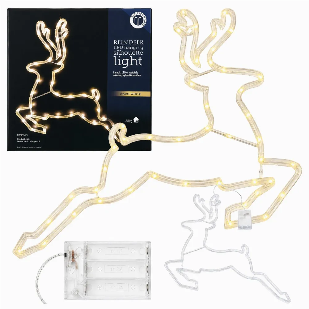 Renifer Świąteczny 43 Led Biały Ciepły Dekoracja Ozdoba Lampka 46cm Święta