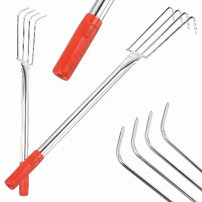 Grabki Ogrodowe Ogrodnicze Metalowe Pazurki do Grabienia Spulchniania 4 Zębne 106 cm