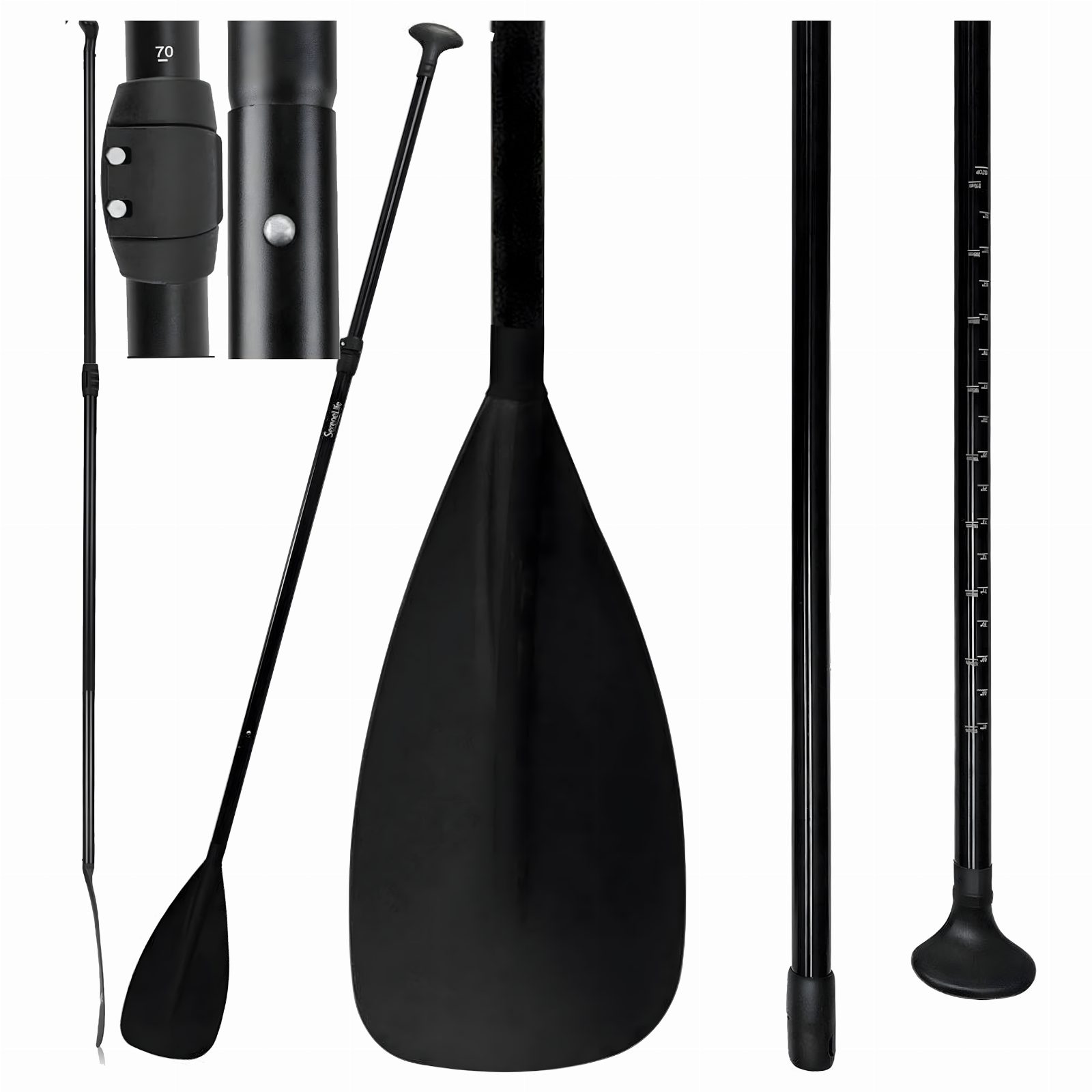 Składane Wiosło Kajakowe do Deski SUP 2w1 Regulowane 3-Częściowe 210 cm Pro
