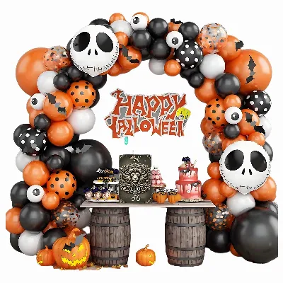 Zestaw Balonów Girlanda Balonowa Halloween na Przyjęcia Czaszka 116 ele