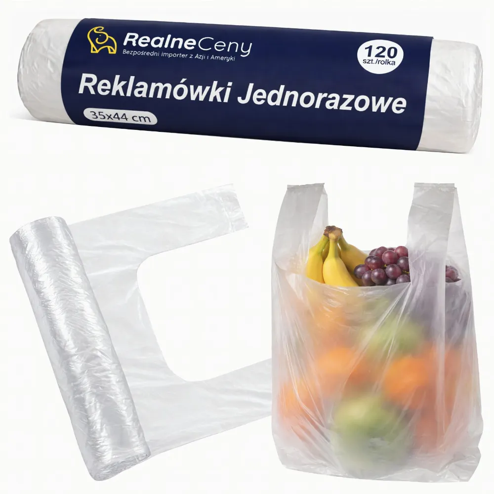 Reklamówki Foliówki Zrywki Foliowe Jednorazowe 44x35cm Rolka 120szt Mocne 