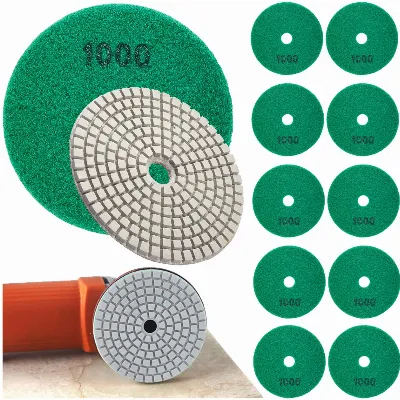 10x Tarcza Diamentowa Polerska 80mm do Szlifowania Gresu Płytek Na Rzep 1000