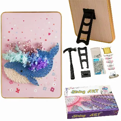 ZESTAW KREATYWNY DO STRING ART PRZEPLATANKA HAFT OBRAZ LED W RAMCE 21x30 CM