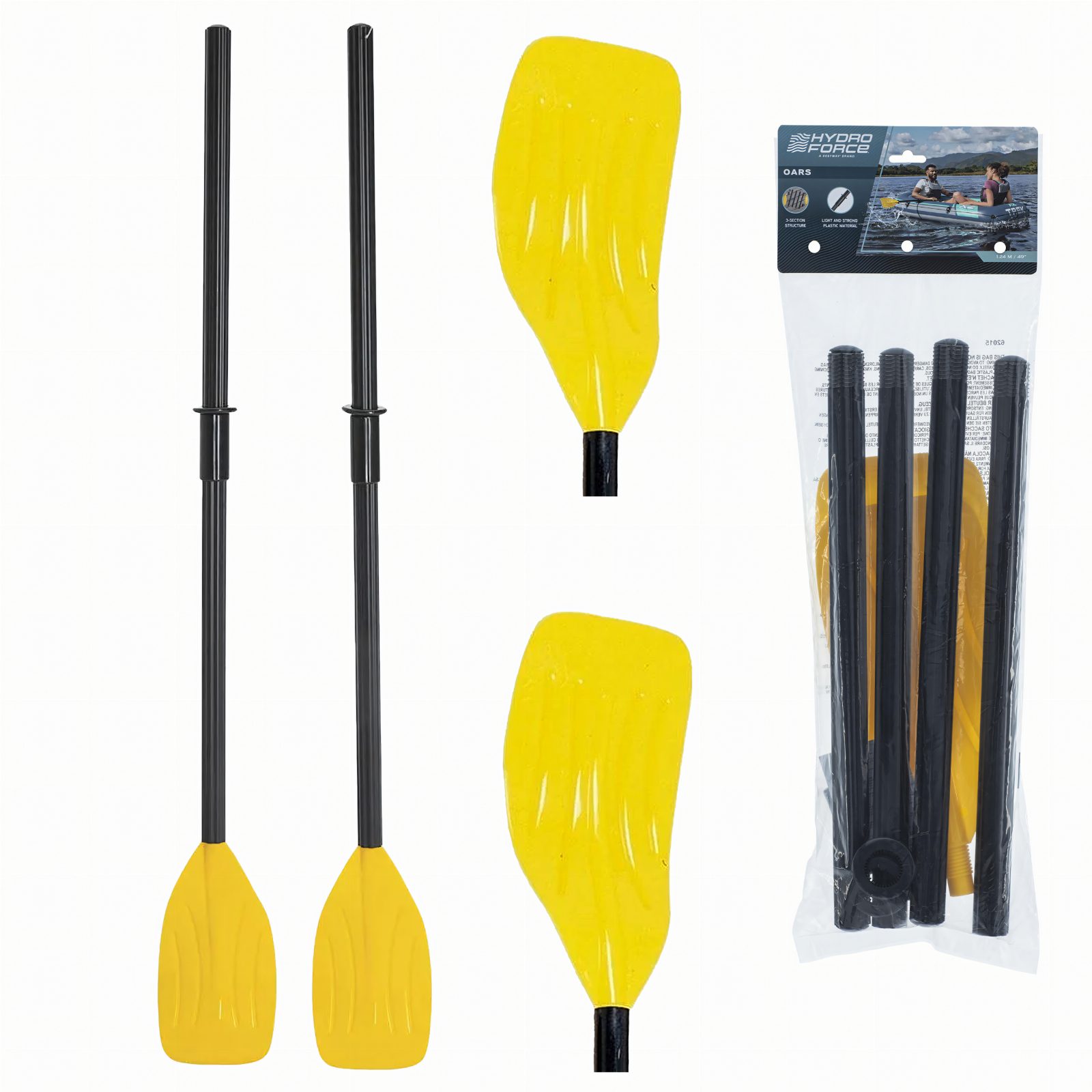 Bestway 62015 Wiosła Składane 3 Sekcyjne do Kajaku Pontonu Sup 124 cm 2 szt