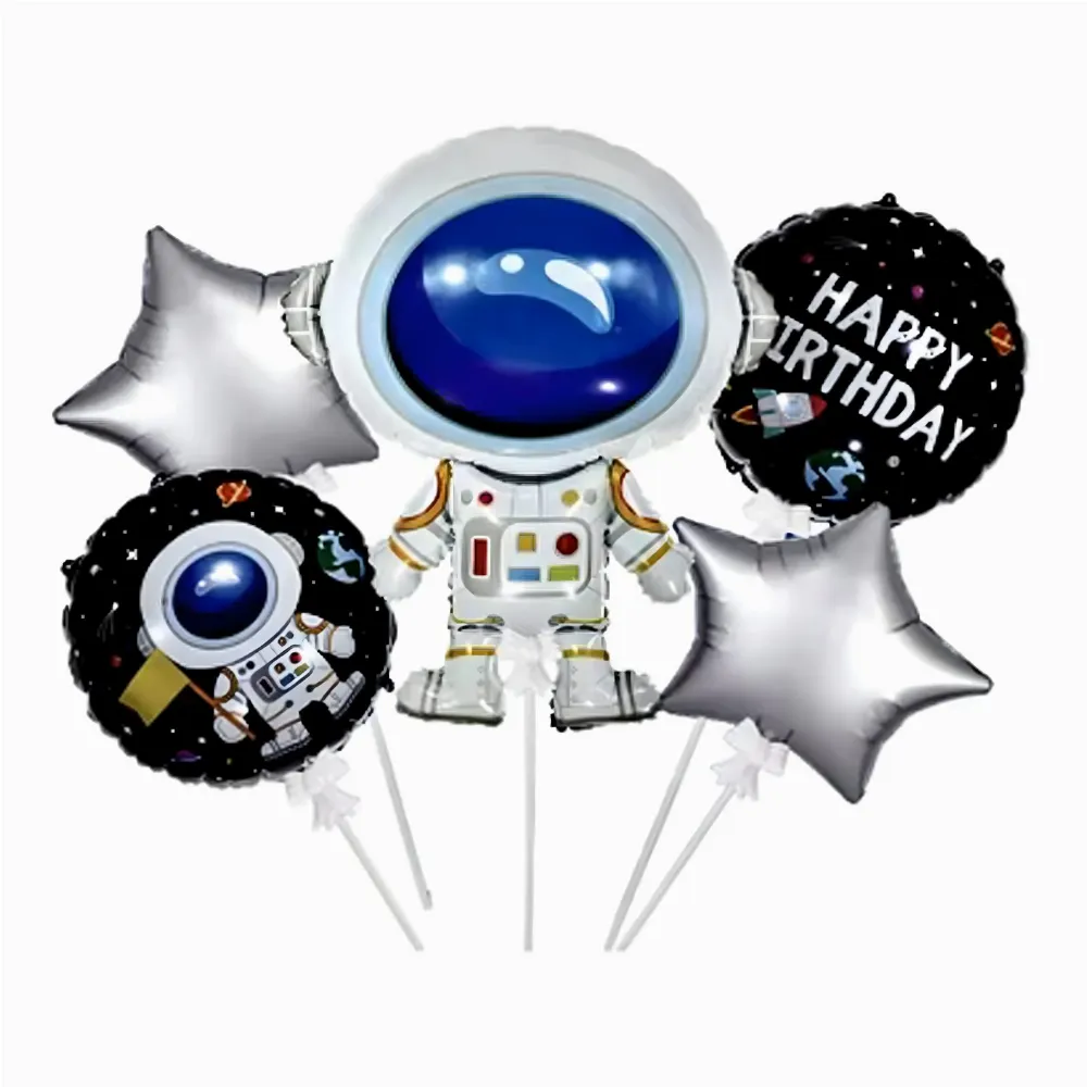 Zestaw Balonów Foliowych na Urodziny Kosmos Astronauta Gwiazdy 5 szt 