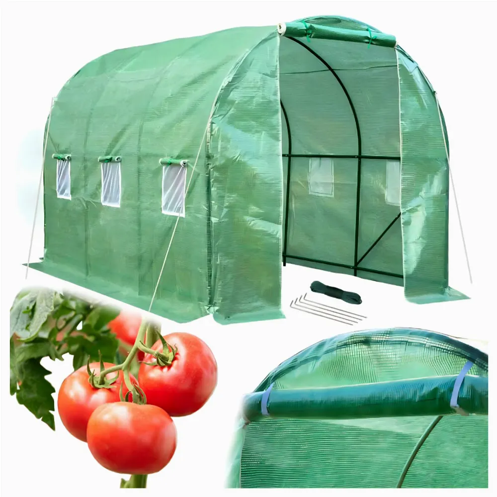 Mocny Tunel Foliowy Ogrodowy Szklarnia Namiot + Stelaż Foliak 4x2,5x2m 10m2