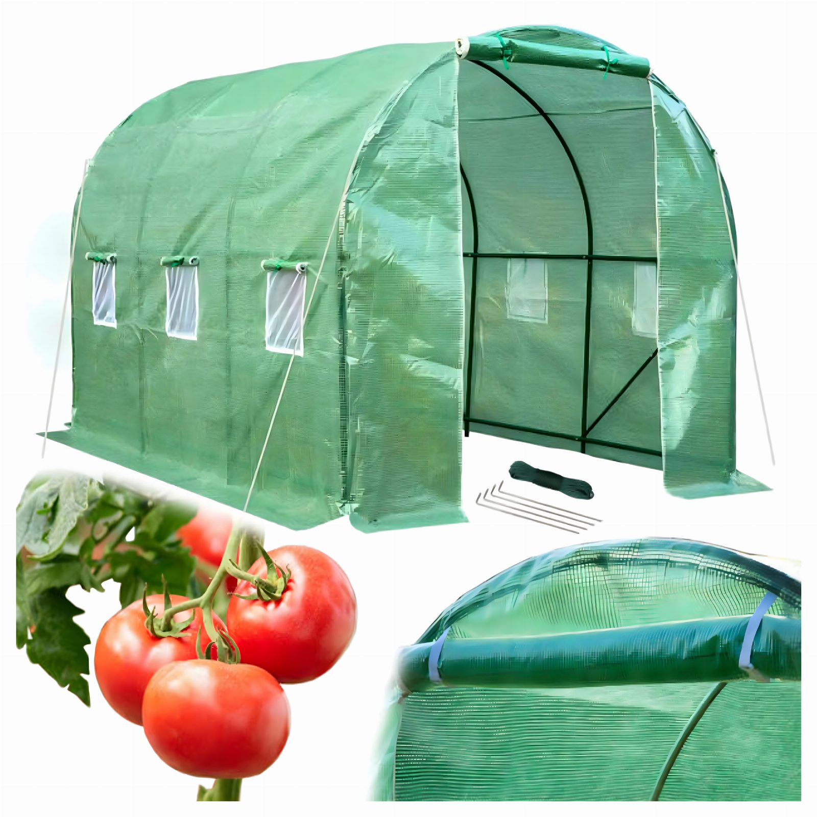 Mocny Tunel Foliowy Ogrodowy Szklarnia Namiot + Stelaż Foliak 4x2,5x2m 10m2