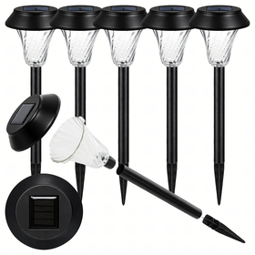 Zestaw Lamp Lampy Ogrodowe Solarne Wbijane Wodoodporne 41cm Zewnętrzne 6szt.