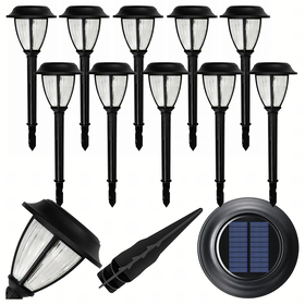 Zestaw Lamp Lampa Solarna LED Latarnia Ogrodowa Słupek Wbijana Latarenka 10szt.
