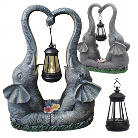 Figurka Lampka Lampa Ozdoba Ogrodowa Solarna Led Słoń Słonik z Lampionem 