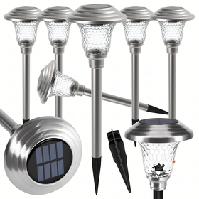 Zestaw Lamp Lampa Ogrodoa Solarna Wbijana Wodoodporne 42cm Zewnętrzna 6szt.
