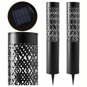 Lampa Ogrodowa Solarna Wbijana Słupek 71cm Dekoracyjna Pochodnia Latarnia 2szt.