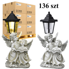 136 x Aniołek Solarny Lampion Znicz Dekoracja na Cmentasz do Ogrodu 