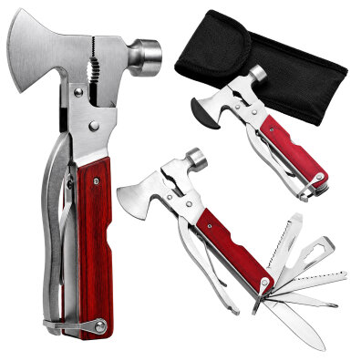 Narzędzie Wielofunkcyjne Multitool Scyzoryk Piła Młotek Siekiera Etui Stal