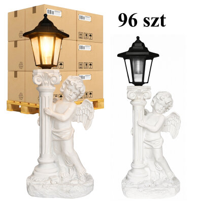 96x Aniołek Solarny Led Figurka Świecznik Dekoracja Posążek do Ogrodu na Grób 49cm