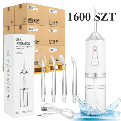 1600 x Irygator do Zębów Bezprzewodowy Dentystyczny Mocny 4 Dysze 3 Tryby 230 ml