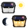 Lampa Solarna Led Potrójna Kinkiet Ogrodowy Elewacyjny z Czujnikiem Ruchu  (6)